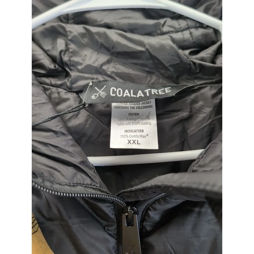 COALATREE Camper Hooded Comformax Nylon Puffer Jacket MTN2CTY Black Mens XXL NWT